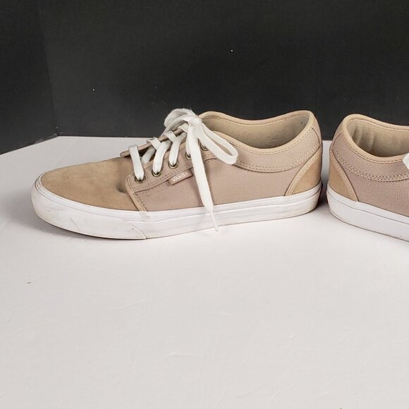 VANS Men Sz 8 Tan Skateboard Pro Padded Canvas Brushed Suede Shoe Sneaker Women - Picture 10 of 16